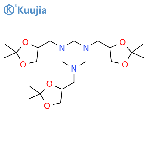 1,3,5-Triazine, 1,3,5-tris[(2,2-dimethyl-1,3-dioxolan-4-yl)methyl]hexahydro- structure