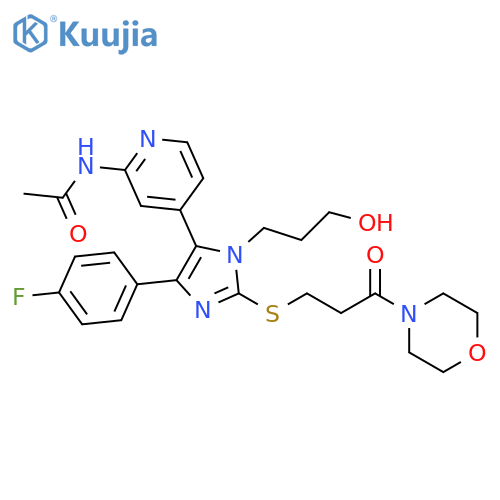 Acetamide, N-[4-[4-(4-fluorophenyl)-1-(3-hydroxypropyl)-2-[[3-(4-morpholinyl)-3-oxopropyl]thio]-1H-imidazol-5-yl]-2-pyridinyl]- structure