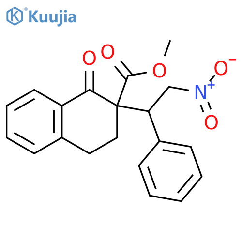 2-Naphthalenecarboxylic acid, 1,2,3,4-tetrahydro-2-(2-nitro-1-phenylethyl)-1-oxo-, methyl ester structure
