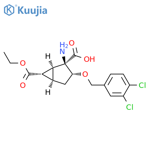 Bicyclo[3.1.0]hexane-2,6-dicarboxylic acid, 2-amino-3-[(3,4-dichlorophenyl)methoxy]-, 6-ethyl ester, (1S,2R,3R,5R,6S)- structure