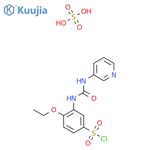 4-Ethoxy-3-(3-(pyridin-3-yl)ureido)benzene-1-sulfonyl chloride sulfate structure