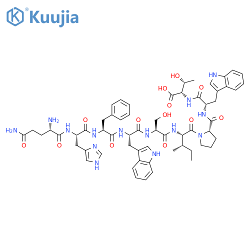 L-Threonine, L-glutaminyl-L-histidyl-L-phenylalanyl-L-tryptophyl-L-seryl-L-isoleucyl-L-prolyl-L-tryptophyl- structure