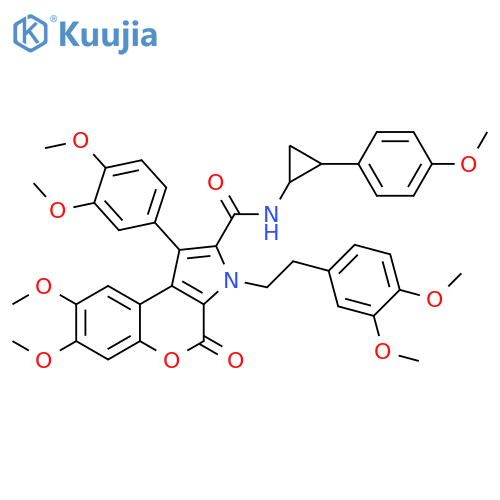 [1]Benzopyrano[3,4-b]pyrrole-2-carboxamide, 1-(3,4-dimethoxyphenyl)-3-[2-(3,4-dimethoxyphenyl)ethyl]-3,4-dihydro-7,8-dimethoxy-N-[2-(4-methoxyphenyl)cyclopropyl]-4-oxo- structure