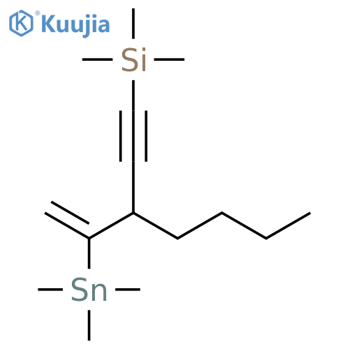 Silane, trimethyl[3-[1-(trimethylstannyl)ethenyl]-1-heptynyl]- structure