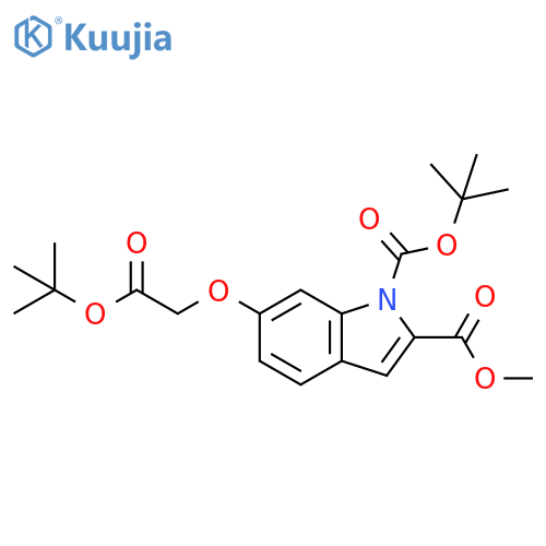 1H-Indole-1,2-dicarboxylic acid,6-[2-(1,1-dimethylethoxy)-2-oxoethoxy]-, 1-(1,1-dimethylethyl) 2-methylester structure
