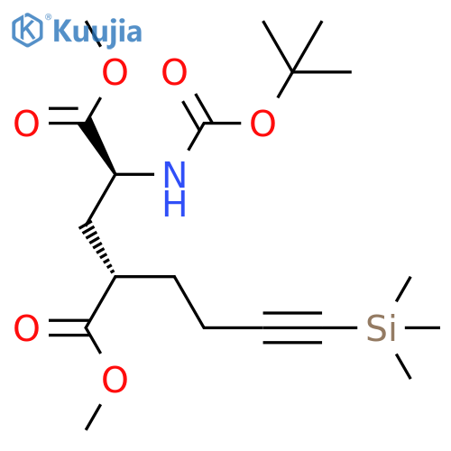 L-Glutamic acid,  N-[(1,1-dimethylethoxy)carbonyl]-4-[4-(trimethylsilyl)-3-butynyl]-, dimethyl  ester, (4S)- structure