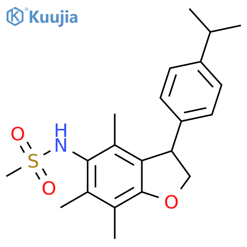 Methanesulfonamide, N-[2,3-dihydro-4,6,7-trimethyl-3-[4-(1-methylethyl)phenyl]-5-benzofuranyl]- structure