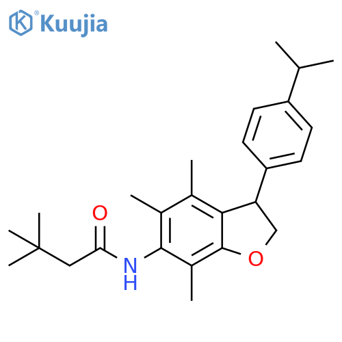 Butanamide, N-[2,3-dihydro-4,5,7-trimethyl-3-[4-(1-methylethyl)phenyl]-6-benzofuranyl]-3,3-dimethyl- structure