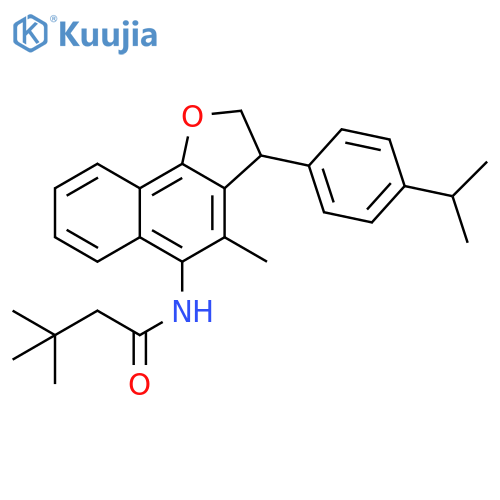 Butanamide, N-[2,3-dihydro-4-methyl-3-[4-(1-methylethyl)phenyl]naphtho[1,2-b]furan-5-yl]-3,3-dimethyl- structure