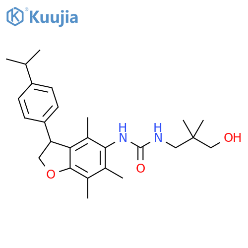 Urea, N-[2,3-dihydro-4,6,7-trimethyl-3-[4-(1-methylethyl)phenyl]-5-benzofuranyl]-N'-(3-hydroxy-2,2-dimethylpropyl)- structure