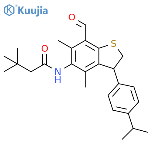 Butanamide, N-[7-formyl-2,3-dihydro-4,6-dimethyl-3-[4-(1-methylethyl)phenyl]benzo[b]thien-5-yl]-3,3-dimethyl- structure