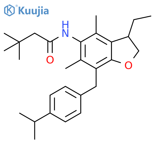 Butanamide,N-[3-ethyl-2,3-dihydro-4,6-dimethyl-7-[[4-(1-methylethyl)phenyl]methyl]-5-benzofuranyl]-3,3-dimethyl- structure
