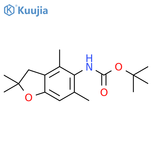 Carbamic acid, (2,3-dihydro-2,2,4,6-tetramethyl-5-benzofuranyl)-, 1,1-dimethylethyl ester (9CI) structure