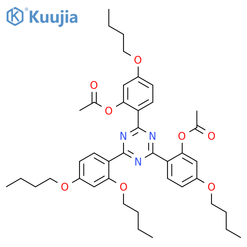 Phenol, 2,2'-[6-(2,4-dibutoxyphenyl)-1,3,5-triazine-2,4-diyl]bis[5-butoxy-, diacetate (ester) (9CI) structure