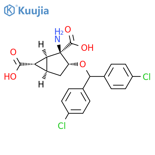 Bicyclo[3.1.0]hexane-2,6-dicarboxylic acid, 2-amino-3-[bis(4-chlorophenyl)methoxy]-, (1S,2R,3R,5R,6S)- structure