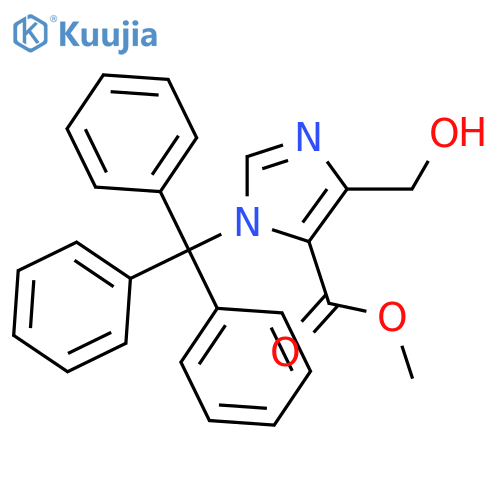 1H-Imidazole-5-carboxylic acid, 4-(hydroxymethyl)-1-(triphenylmethyl)-, methyl ester structure