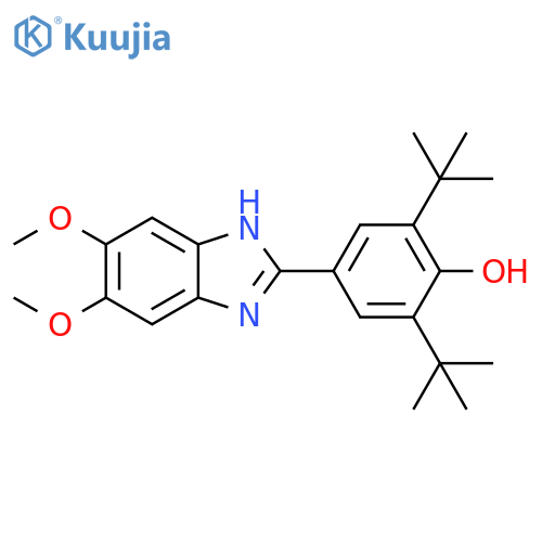 Phenol, 4-(5,6-dimethoxy-1H-benzimidazol-2-yl)-2,6-bis(1,1-dimethylethyl)- structure