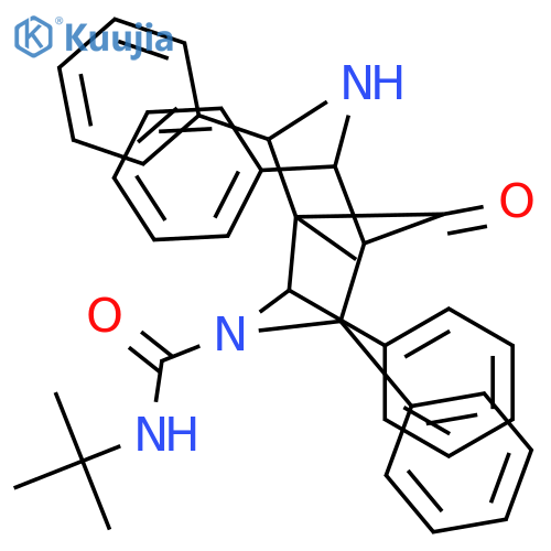 N-tert-butyl-1-methyl-9-oxo-2,4,6,8-tetraphenyl-3,7-diazabicyclo[3.3.1]nonane-3-carboxamide structure