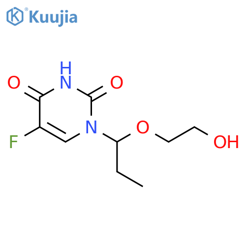 2,4(1H,3H)-PYRIMIDINEDIONE, 5-FLUORO-1-[1-(2-HYDROXYETHOXY)PROPYL]- structure