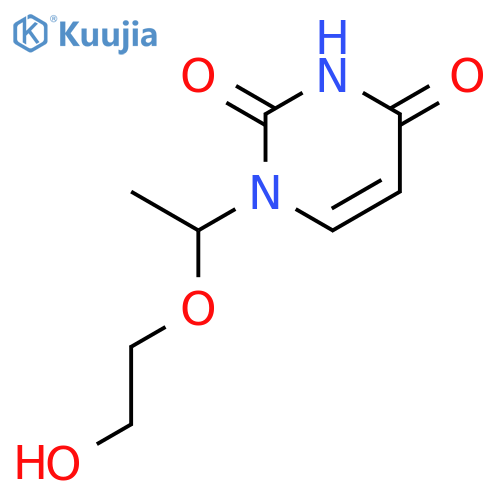 2,4(1H,3H)-Pyrimidinedione, 1-[1-(2-hydroxyethoxy)ethyl]- structure