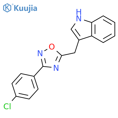 1H-Indole, 3-[[3-(4-chlorophenyl)-1,2,4-oxadiazol-5-yl]methyl]- structure