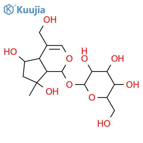 β-D-Glucopyranoside, (1S,4aS,5S,7S,7aS)-1,4a,5,6,7,7a-hexahydro-5,7-dihydroxy-4-(hydroxymethyl)-7-methylcyclopenta[c]pyran-1-yl (9CI) structure