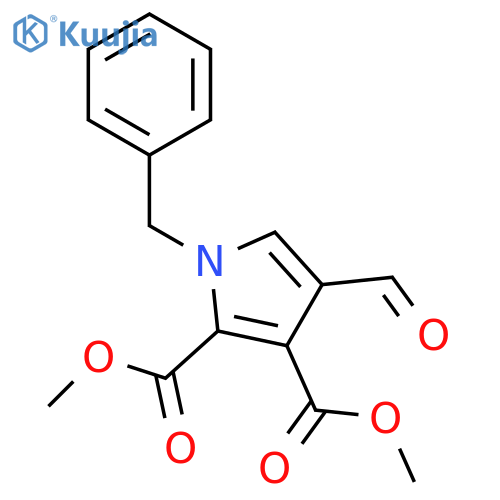 1H-Pyrrole-2,3-dicarboxylic acid, 4-formyl-1-(phenylmethyl)-, 2,3-dimethyl ester structure