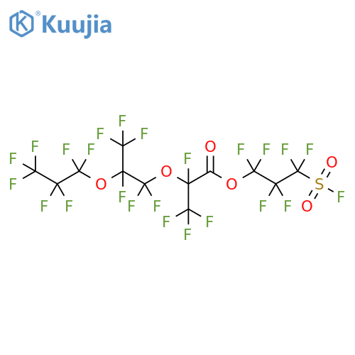 Propanoic acid, 2,3,3,3-tetrafluoro-2-[1,1,2,3,3,3-hexafluoro-2-(1,1,2,2,3,3,3-heptafluoropropoxy)propoxy]-, 1,1,2,2,3,3-hexafluoro-3-(fluorosulfonyl)propyl ester structure