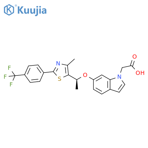 1H-Indole-1-acetic acid,6-[(1S)-1-[4-methyl-2-[4-(trifluoromethyl)phenyl]-5-thiazolyl]ethoxy]- structure
