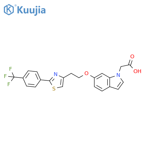 1H-Indole-1-acetic acid, 6-[2-[2-[4-(trifluoromethyl)phenyl]-4-thiazolyl]ethoxy]- structure