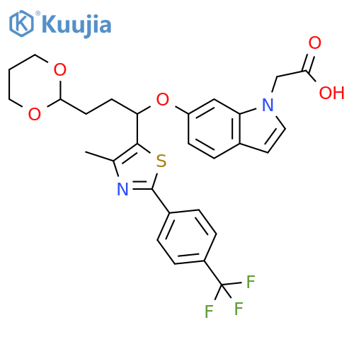 1H-Indole-1-acetic acid, 6-[3-(1,3-dioxan-2-yl)-1-[4-methyl-2-[4-(trifluoromethyl)phenyl]-5-thiazolyl]propoxy]- structure