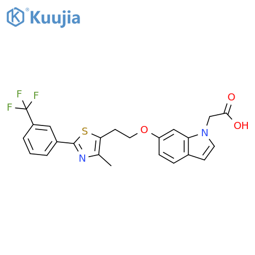 1H-Indole-1-acetic acid, 6-[2-[4-methyl-2-[3-(trifluoromethyl)phenyl]-5-thiazolyl]ethoxy]- structure