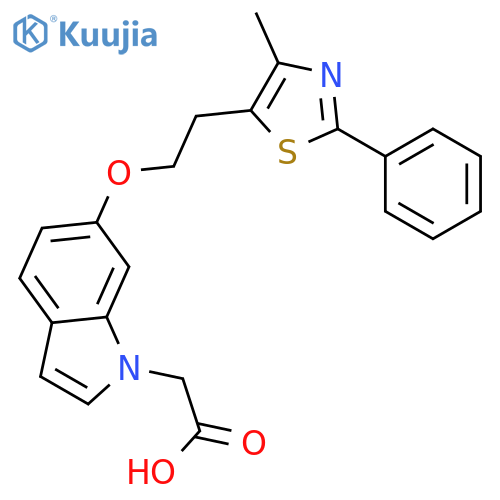 1H-Indole-1-acetic acid, 6-[2-(4-methyl-2-phenyl-5-thiazolyl)ethoxy]- structure