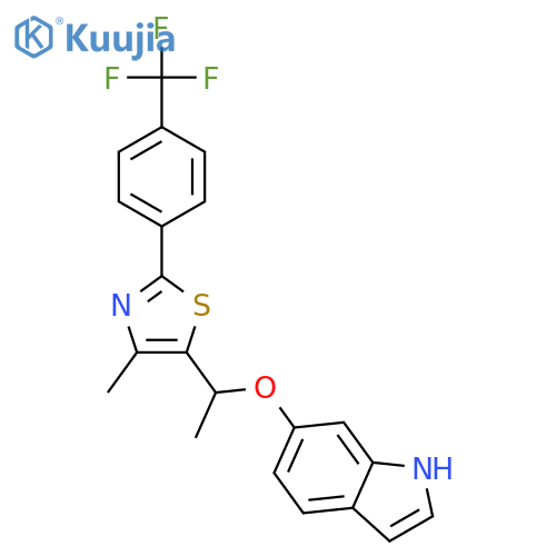 1H-Indole, 6-[1-[4-methyl-2-[4-(trifluoromethyl)phenyl]-5-thiazolyl]ethoxy]- structure
