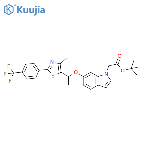 1H-Indole-1-acetic acid, 6-[1-[4-methyl-2-[4-(trifluoromethyl)phenyl]-5-thiazolyl]ethoxy]-, 1,1-dimethylethyl ester structure