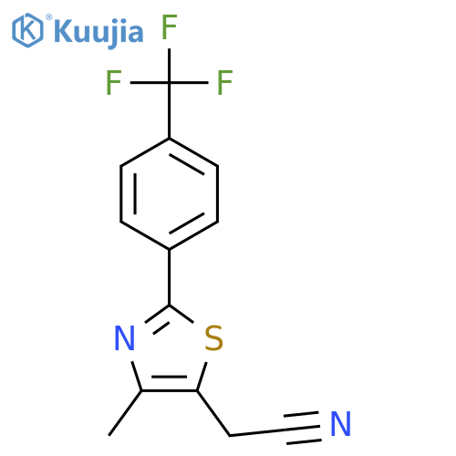 5-THIAZOLEACETONITRILE, 4-METHYL-2-[4-(TRIFLUOROMETHYL)PHENYL]- structure