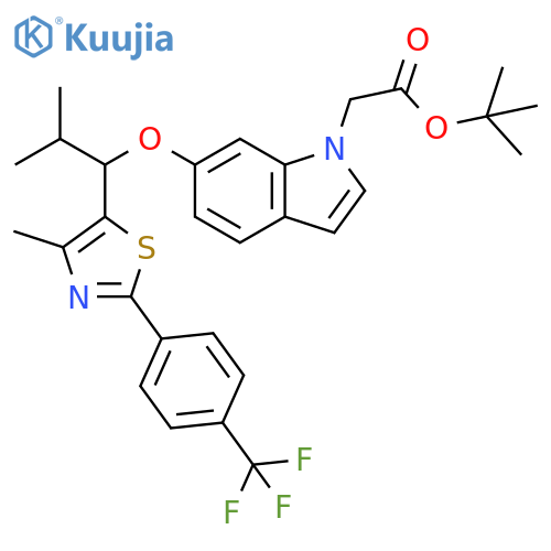 1H-Indole-1-acetic acid,6-[2-methyl-1-[4-methyl-2-[4-(trifluoromethyl)phenyl]-5-thiazolyl]propoxy]-, 1,1-dimethylethyl ester structure