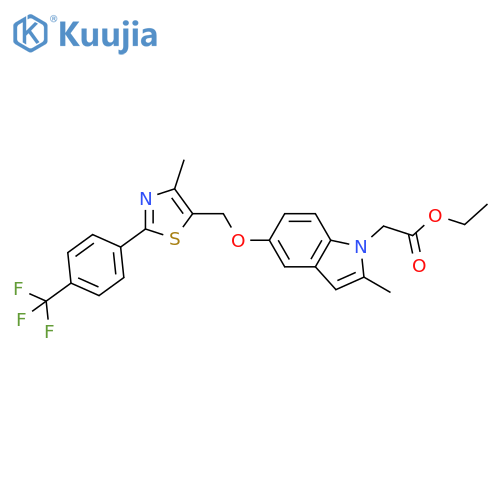 1H-Indole-1-acetic acid,2-methyl-5-[[4-methyl-2-[4-(trifluoromethyl)phenyl]-5-thiazolyl]methoxy]-,ethyl ester structure