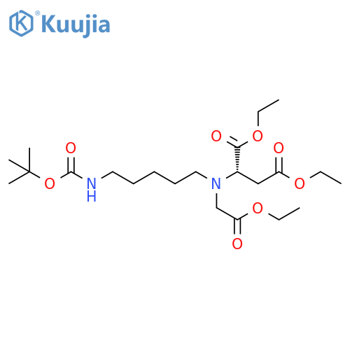 Aspartic acid,N-[5-[[(1,1-dimethylethoxy)carbonyl]amino]pentyl]-N-(2-ethoxy-2-oxoethyl)-, diethyl ester structure
