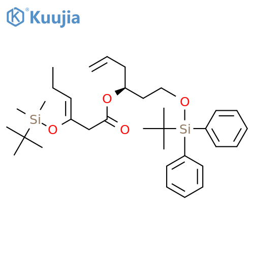 3-Hexenoic acid, 3-[[(1,1-dimethylethyl)dimethylsilyl]oxy]-,  (1S)-1-[2-[[(1,1-dimethylethyl)diphenylsilyl]oxy]ethyl]-3-butenyl ester,  (3Z)- structure
