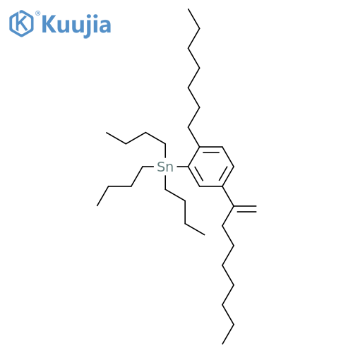 Stannane, tributyl[2-heptyl-5-(1-methyleneoctyl)phenyl]- structure