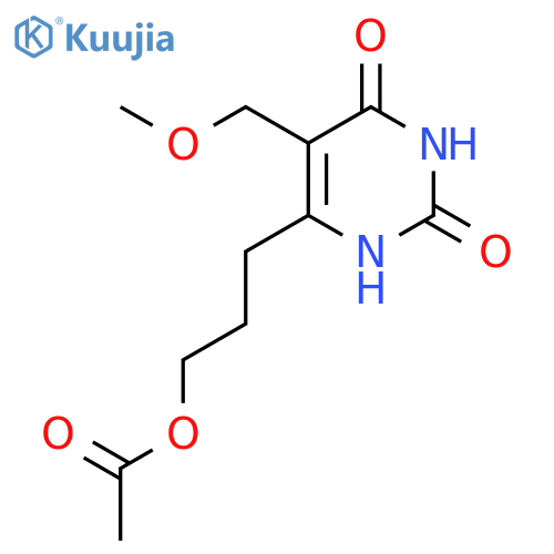 2,4(1H,3H)-Pyrimidinedione, 6-[3-(acetyloxy)propyl]-5-(methoxymethyl)- structure