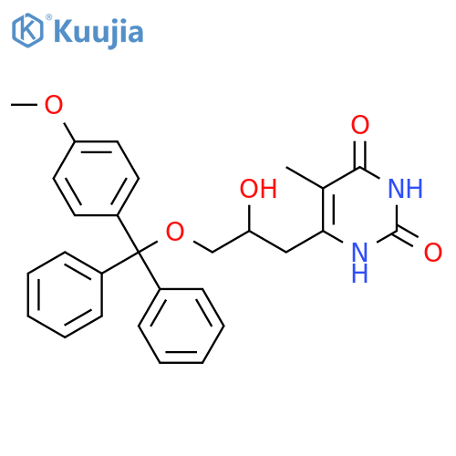 2,4(1H,3H)-Pyrimidinedione, 6-[2-hydroxy-3-[(4-methoxyphenyl)diphenylmethoxy]propyl]-5-methyl- structure