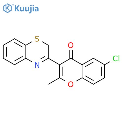 4H-1-Benzopyran-4-one,3-(2H-1,4-benzothiazin-3-yl)-6-chloro-2-methyl- structure