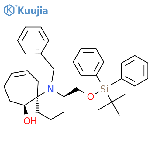 1-Azaspiro[5.6]dodec-10-en-7-ol,2-[[[(1,1-dimethylethyl)diphenylsilyl]oxy]methyl]-1-(phenylmethyl)-,(2R,6R,7S)- structure