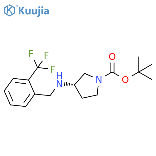 1-Pyrrolidinecarboxylic acid,3-[[[2-(trifluoromethyl)phenyl]methyl]amino]-, 1,1-dimethylethyl ester,(3S)- structure
