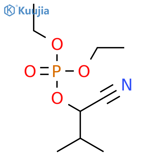 Phosphoric acid, (1R)-1-cyano-2-methylpropyl diethyl ester structure