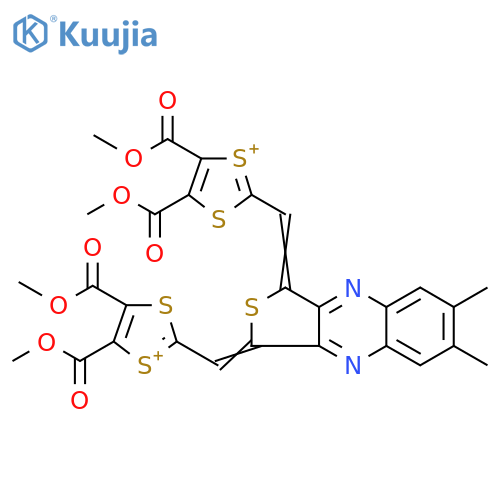 1,3-Dithiol-1-ium, 2,2'-[(6,7-dimethylthieno[3,4-b]quinoxaline-1,3-diyl)dimethylidyne]bis[4,5-bis(methoxycarbonyl)- (9CI) structure