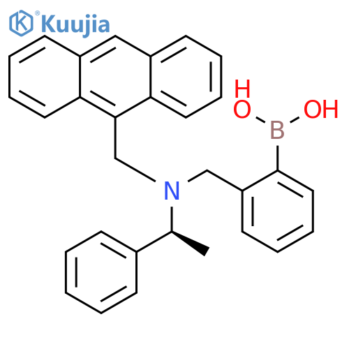 Boronic acid,[2-[[(9-anthracenylmethyl)[(1S)-1-phenylethyl]amino]methyl]phenyl]- structure
