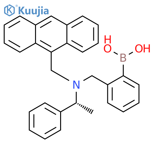 Boronic acid,[2-[[(9-anthracenylmethyl)[(1R)-1-phenylethyl]amino]methyl]phenyl]- structure